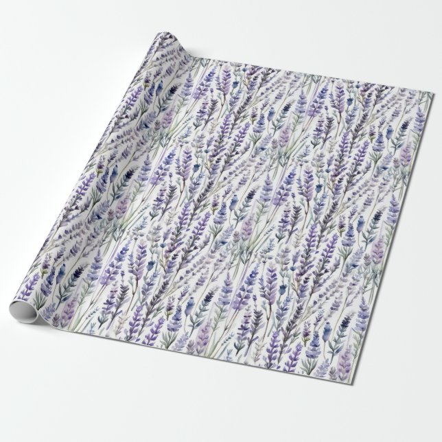 Papel De Regalo Lavanda acuarela (Desenrollado)