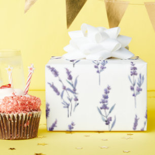 Papel De Regalo lavanda acuarela fondo floral