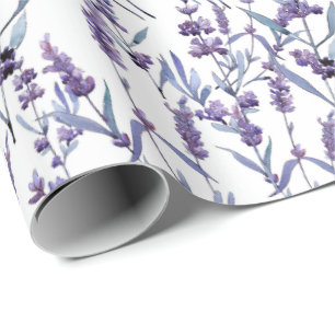 Papel De Regalo lavanda acuarela fondo floral