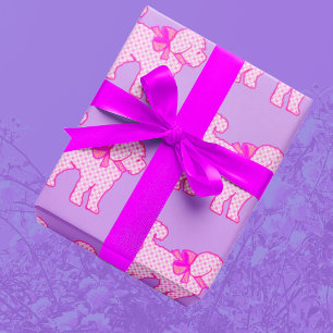 Papel De Regalo Lavanda de perro de perro de color rosa y divertid