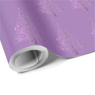 Papel De Regalo Lavanda decorativa Patrón de árbol de Navidad p