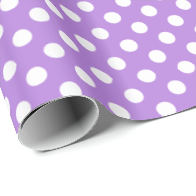 Papel De Regalo Lavanda floral patrón Dots (Esquina del rollo)