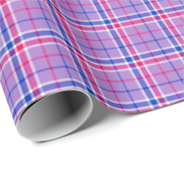 Papel De Regalo Lavanda, magenta, y tela escocesa azul