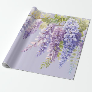 Papel De Regalo Lavanda púrpura acuarela glicinia floral lilac
