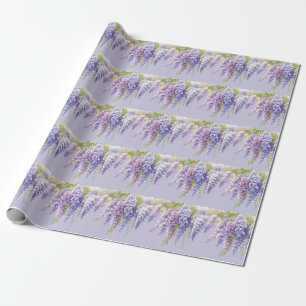 Papel De Regalo Lavanda púrpura acuarela glicinia floral lilac