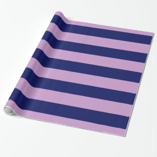 Papel De Regalo Lavanda Púrpura, Azul Marino XL Rayas Patrón V