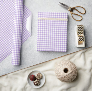 Papel De Regalo Lavanda suave de Gingham clásica