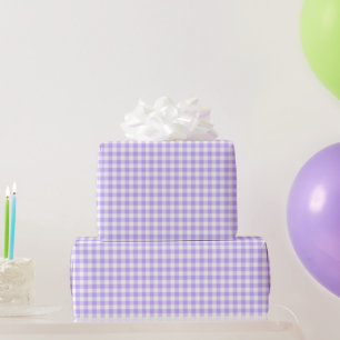 Papel De Regalo Lavendar White Gingham Birthday Shower Boda