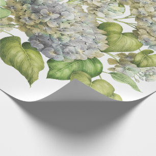 Papel De Regalo Lavender Blue Hydrangea Bouquet Floral Botánico