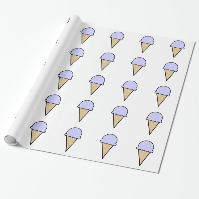 Papel De Regalo Lavender Blue Ice Cream Cone (Desenrollado)