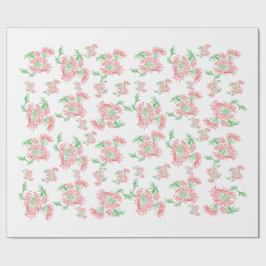 Papel De Regalo Lavender Gingham Floral Pattern Wrapping Paper