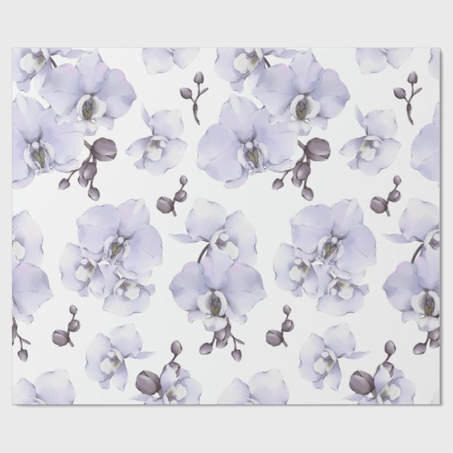 Papel De Regalo Lavender Orchid Baby Shower Wrapping Paper (Superficie plana)