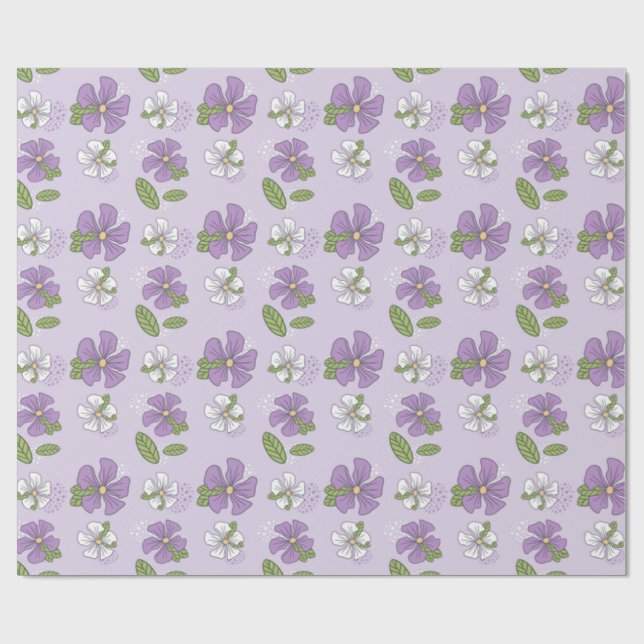 Papel De Regalo Lavender Periwinkles (Superficie plana)
