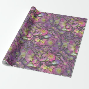 Papel De Regalo Lavender Pink Rose Petals Watercolor