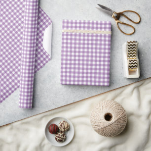 Papel De Regalo Lavender y White Gingham