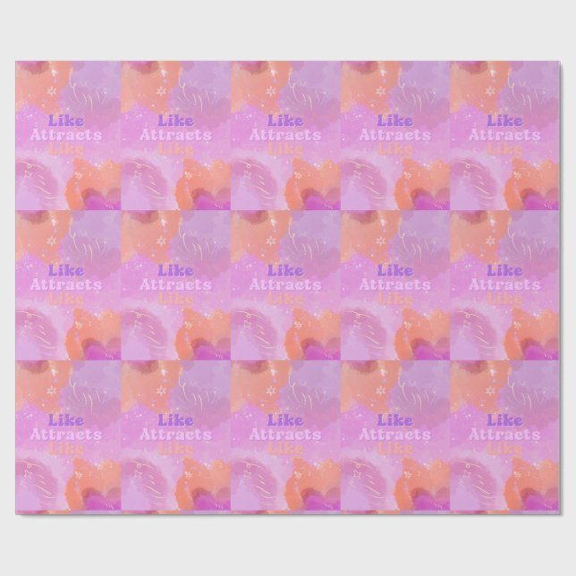 Papel De Regalo Law of Attraction Motivational Inspirational Pink (Superficie plana)