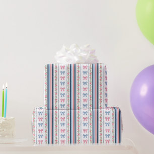 Papel De Regalo Lazo coquette rosa azul Cumpleaños Baby Shower Bri