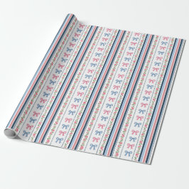 Papel De Regalo Lazo coquette rosa azul Cumpleaños Baby Shower Bri