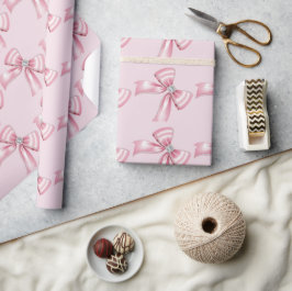 Papel De Regalo Lazo Coquette Rosa Sparkle 1er