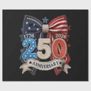 Papel De Regalo Lazo de bandera americana 250 aniversario Patrióti