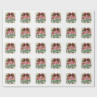 Papel De Regalo Lazo de Cuadros Navideños