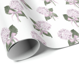 Papel De Regalo Lazo de Hortensia Rosa
