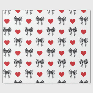Papel De Regalo Lazo de rayas y corazón