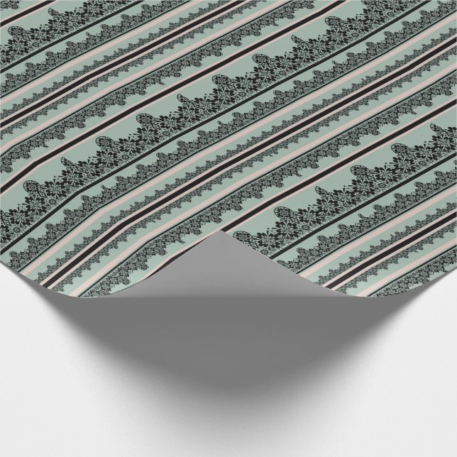 Papel De Regalo Lazo negro, almohada de tiro al descubierto (Esquina)