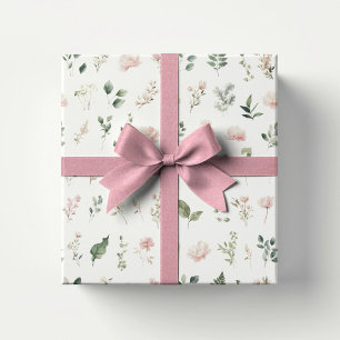 Papel De Regalo Lazo Rosa Caprichoso y Bailarina de Acuarela 