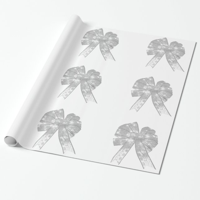 Papel de Regalo Lazos Blancos (Desenrollado)