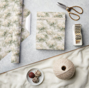 Papel De Regalo Lazos de boda, cintas y flores de hortensias