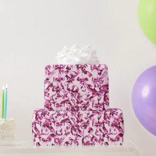 Papel De Regalo Lazos de cinta de satén rosa estética de niña lind