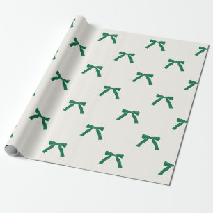 Papel De Regalo lazos de cinta verde de bayas en crema navidad vac