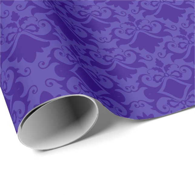 Papel De Regalo Lazos de Damasco Azul Claro (Esquina del rollo)