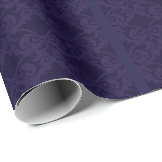 Papel De Regalo Lazos de Damasco Azules (Esquina del rollo)