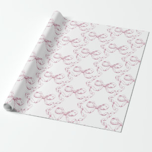 Papel De Regalo Lazos Elegantes Vintage Femeninos Preppy Toile Ros