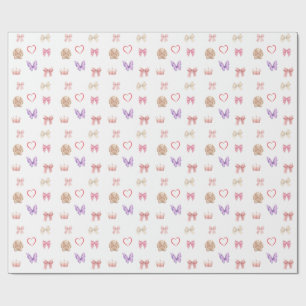 Papel De Regalo Lazos pastel adorables conejito mariposa corazón c
