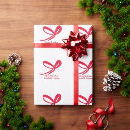 Papel De Regalo Lazos rojos de Navidad dibujados a mano