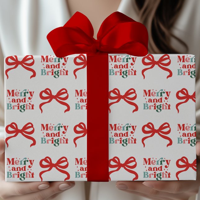Papel De Regalo Lazos Rojos Navideños Alegres y Brillantes (Subido por el creador)