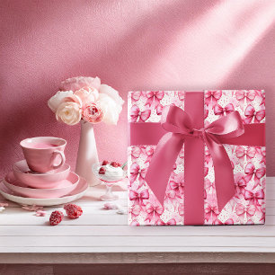 Papel De Regalo Lazos y cintas de coqueta rosa elegantes y caprich