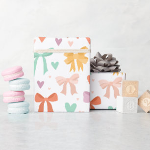 Papel De Regalo Lazos y Corazones Multicolores
