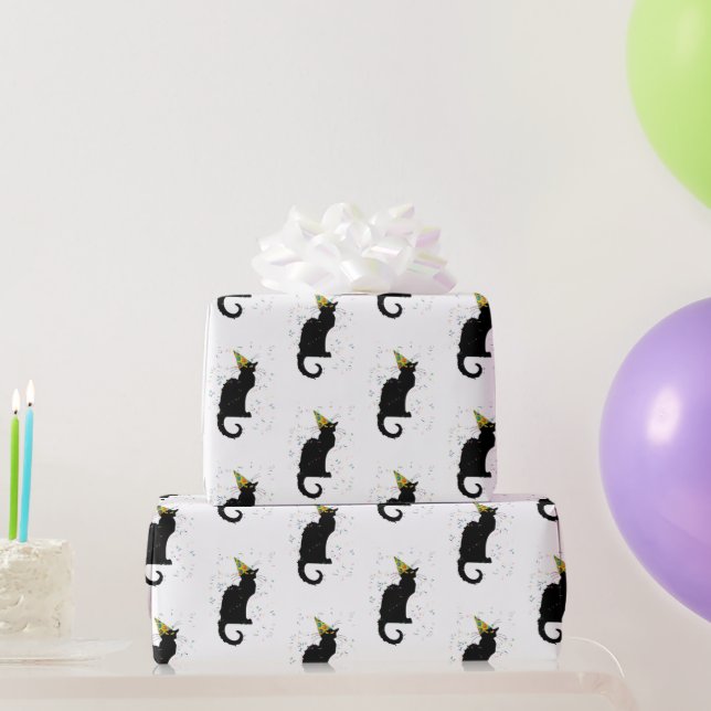 Papel De Regalo Le Chat Noir Party Hat Confetti Celebration (Regalos de fiesta)