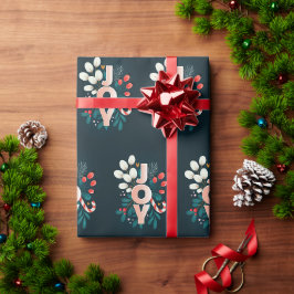 Papel De Regalo Le Deseamos JOVEN, Navidades Candy Cane & Foliage
