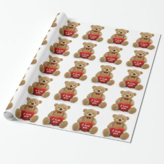 Papel De Regalo "Le odio" oso de peluche lindo que lleva a cabo el