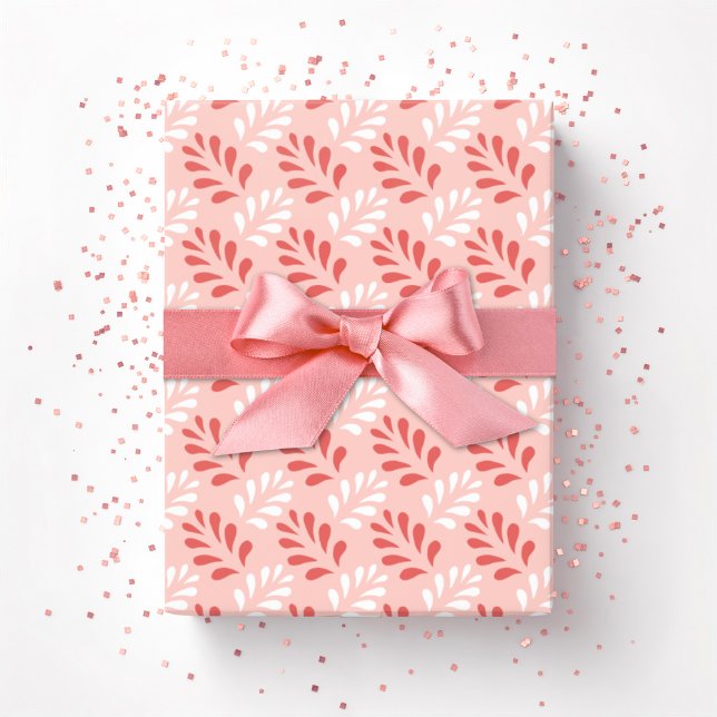 Papel De Regalo Leaf Flourish Trellis in Flamingo (Subido por el creador)