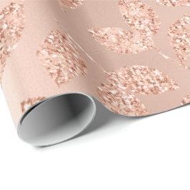 Papel De Regalo Leafs Rosa botánico Gold Glam Copper