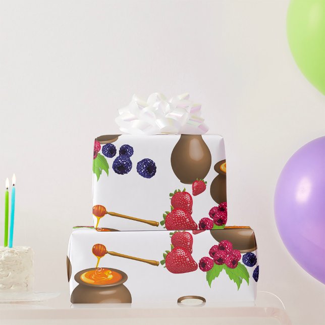 Papel De Regalo Leche y miel con comida rústica Berries (Subido por el creador)