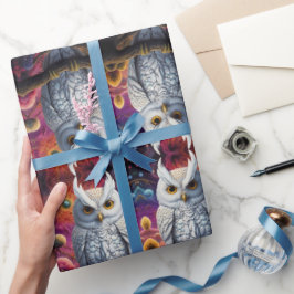 Papel De Regalo Lechuza cósmica de la sabiduría