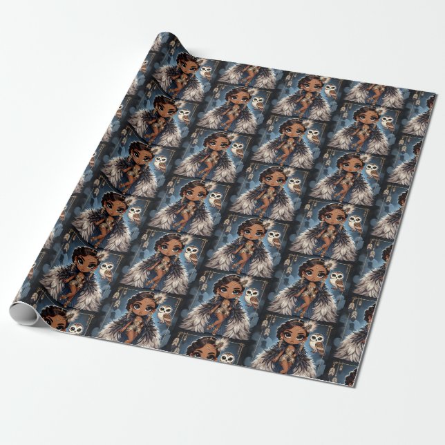 Papel De Regalo Lechuza costilla de Reino Animal (Desenrollado)