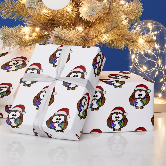 Papel De Regalo Lechuza de Navidades Cute (Vacaciones)